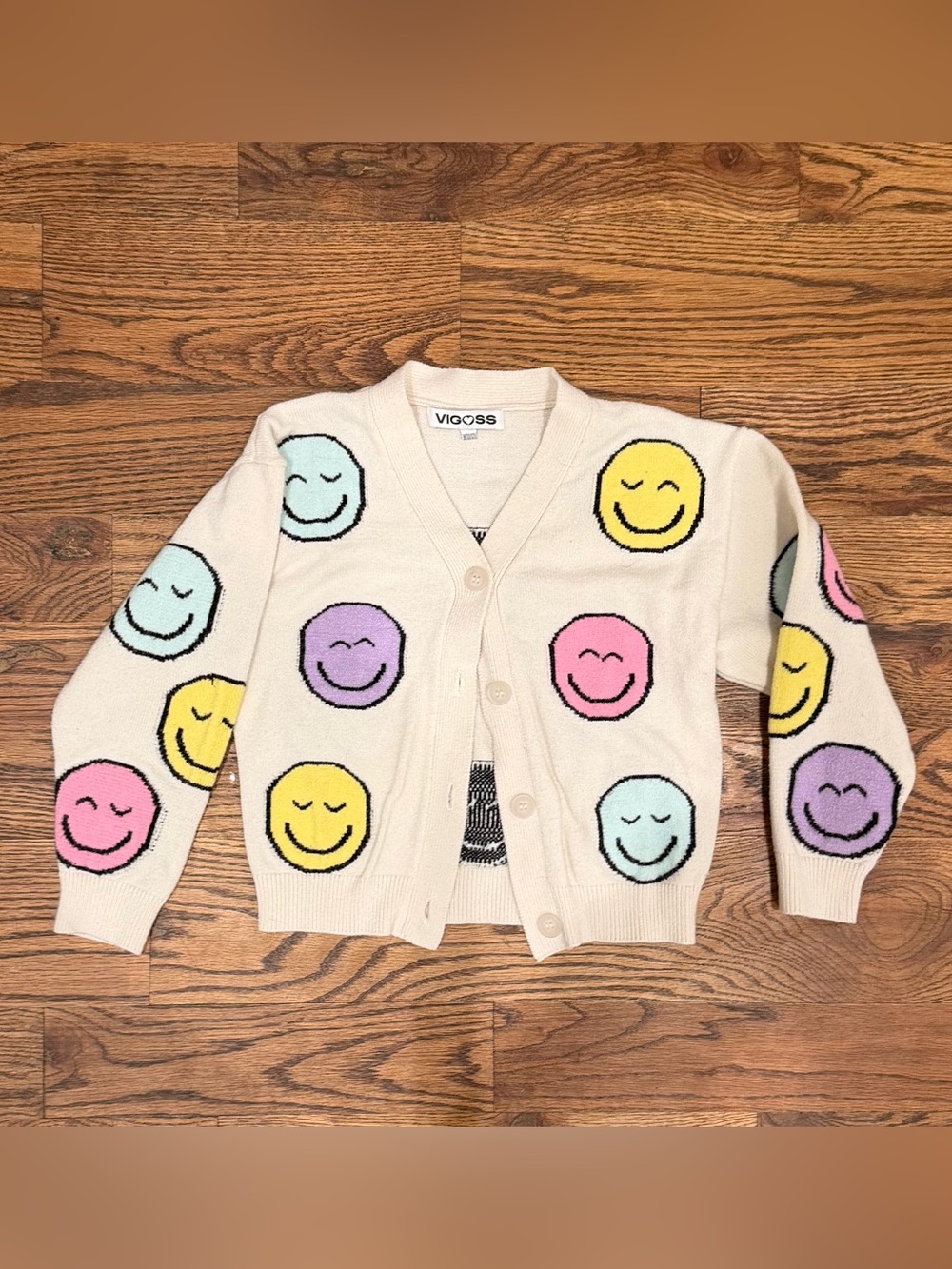 Girls Smiley Face Cardigan